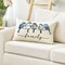 Home Sweet Home Bluebird Family Watercolor Throw Pillow Cover, 12 x 20 Inch Spring Summer Blue Cushion Case Decoration for Sofa Couch